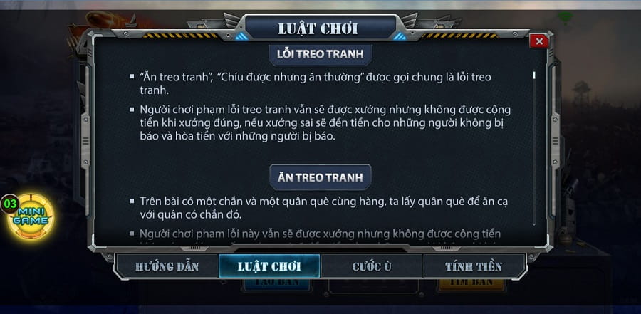 Luật chơi chắn tại cổng game B52 Club