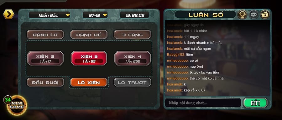 Tỷ lệ trả thưởng lô xiên tại B52 club