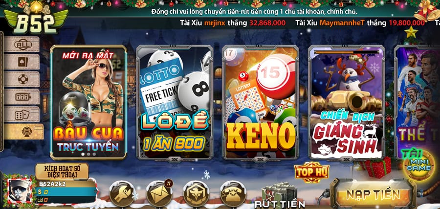 Sảnh lô đề trên B52 Club